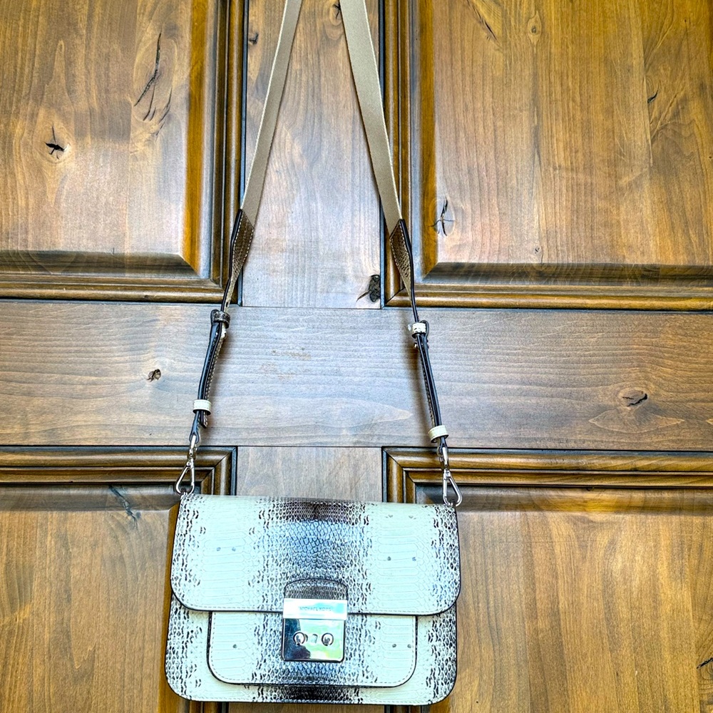 Michael Kors Sloan Editor Black and White Leather Bag